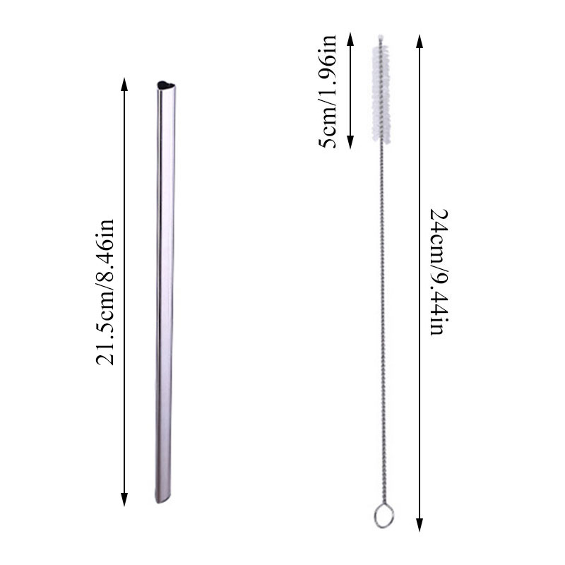 1pcs Drinking Straw Heart-shaped Straw Stainless Steel Reusable Straws Bar Boba Bubble Tea Milkshake Straight Straws Tubes