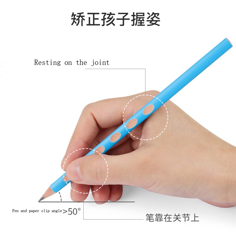 12pcs Groove triangle wooden HB pencil correction writing posture pencil school office stationery standard pencil