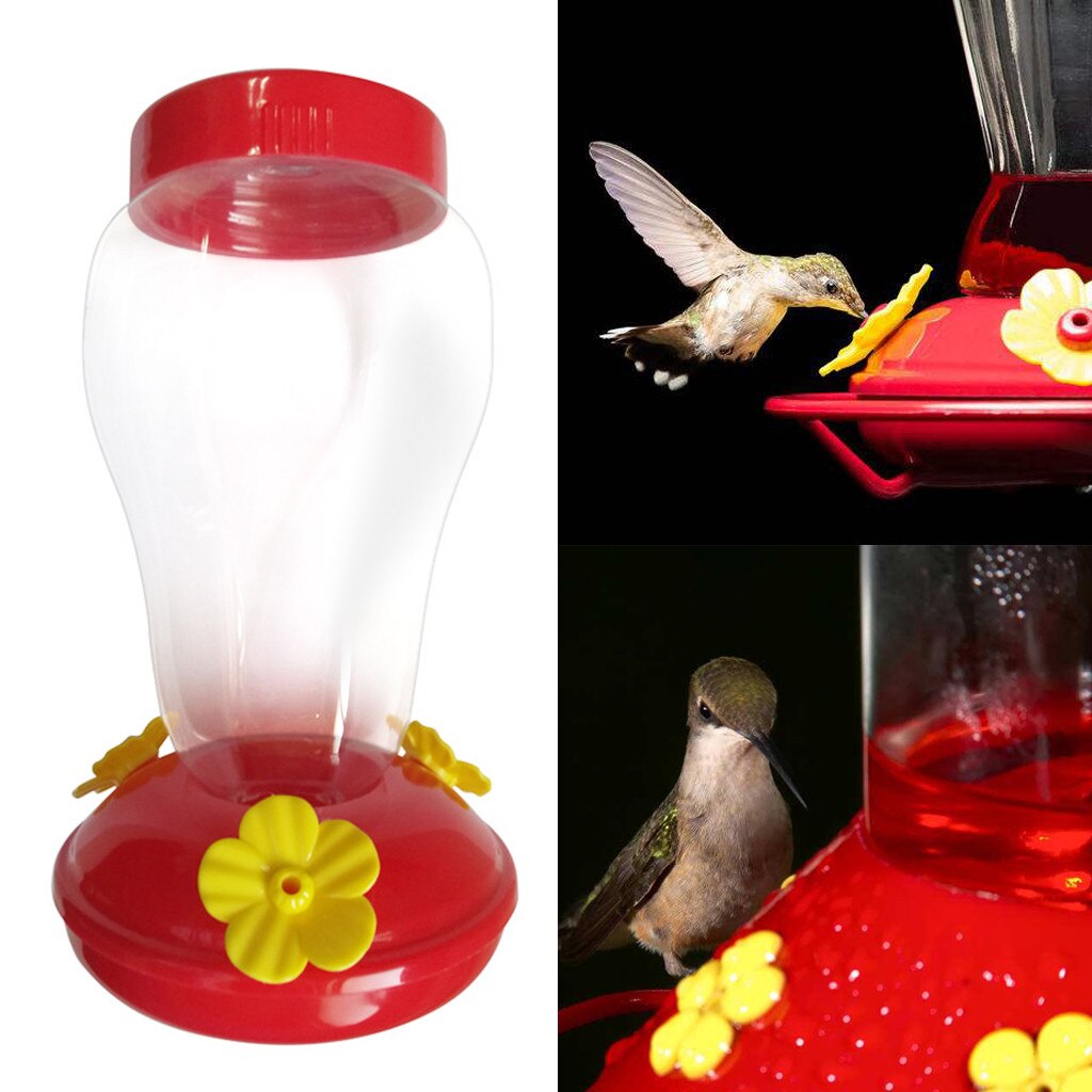 2PCS Plastics Bird Water Feeder Bottle Hanging Hummingbird Feeder Garden Outdoor Yard Plastic Hook Bird Water Feeder Red