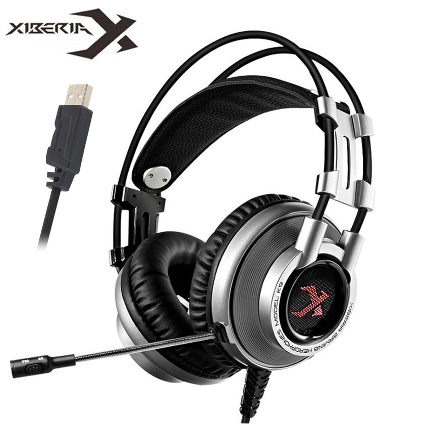 XIBERIA K9 Virtual 7.1 Sound Gaming Headset casque Beste PC Gamer USB Stereo Bass Hoofdtelefoon met Microfoon voor Cumputer Game