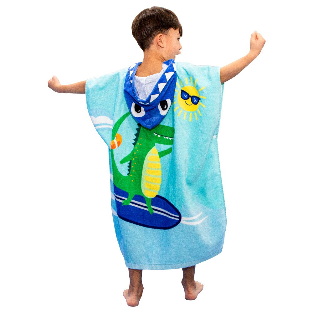 Bath towel Beach towel Cotton cartoon dinosaur bathroom swimming pool bath can wear children size 70cm microfiber towel