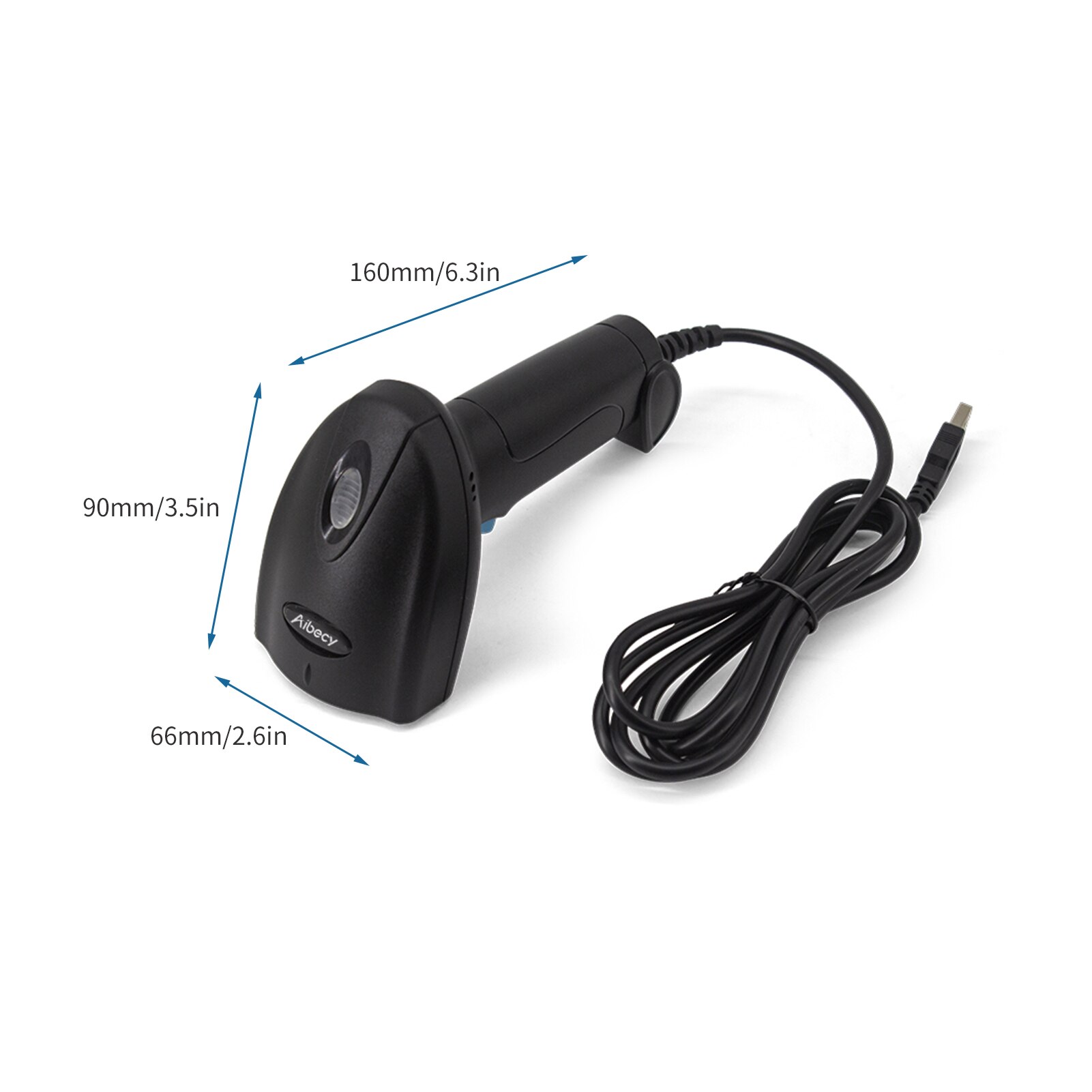 1D Barcode Scanner Handheld USB Wired Bar Code Reader Manual Trigger/Auto Continuous Scanning Compatible with Windows Android