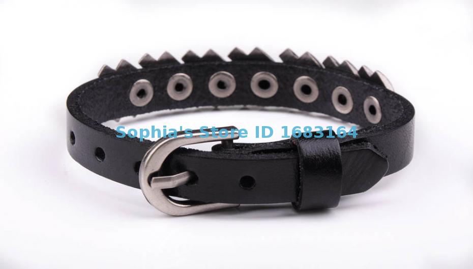BL35 Schwarz Felsen Punk unisex Frauen Männer Armbinde Metall Besetzt Leder Armbinde Neue