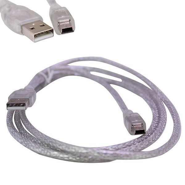 IPOD CHARGER TOOL CABLE USB 5 PINOUTS WIDE 1.5 METERS TRANSPARENT POWERMASTER (SL-UK5)