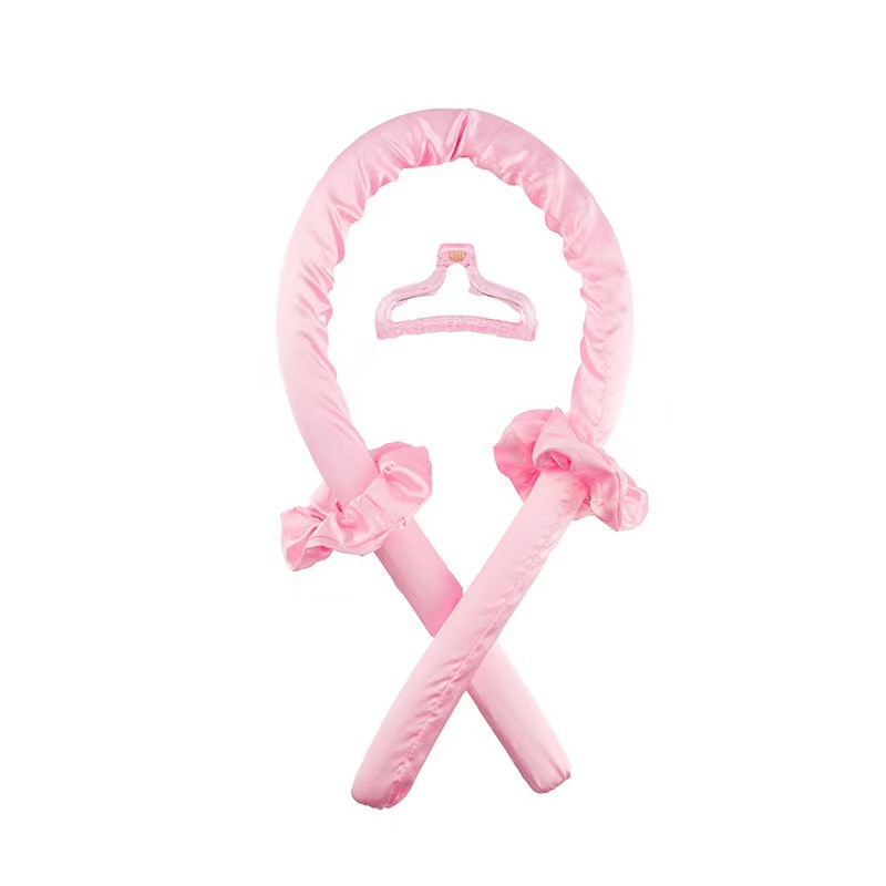 Varilla rizadora sin calor para mujer, diadema con rizos para el cabello sin calor, rizador de pelo suave y brillante, herramientas de peluquería, accesorios para mujer.: Rosa