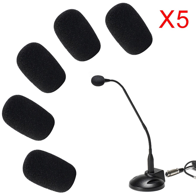 5pcs/lot 35*25*10mm Mic Cover Microphone Windscreen Windshied Headset Replacement Telephone Headset Foam Microphone Cover