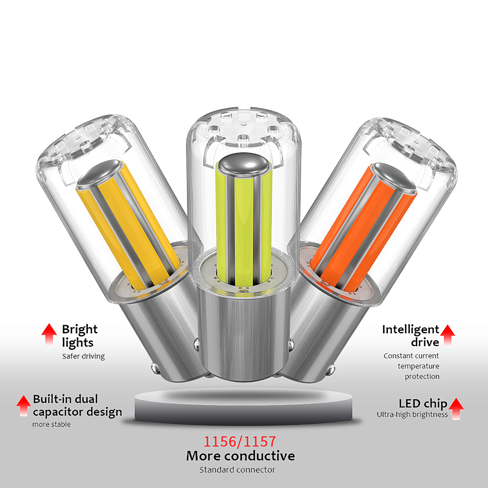 1156 1157 bombilla Led BA15S BAY15D P21W P21/5W LED R5W R10W luces de señal de giro de coche lámpara de marcha atrás COB 12V automóvil blanco rojo amarillo