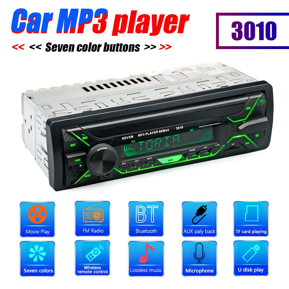 Single 1 DIN Car Radio Digital Media Receiver with Built-in Microphone Radio Stereo FM Radio Bluetooth MP5 Player Car Radio Car