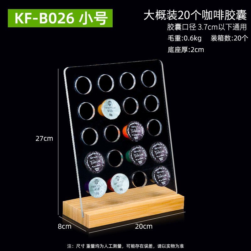 Nespresso porte-capsules acrylique café Capsule support de rangement tour de distribution présentoir mural: KF-B026