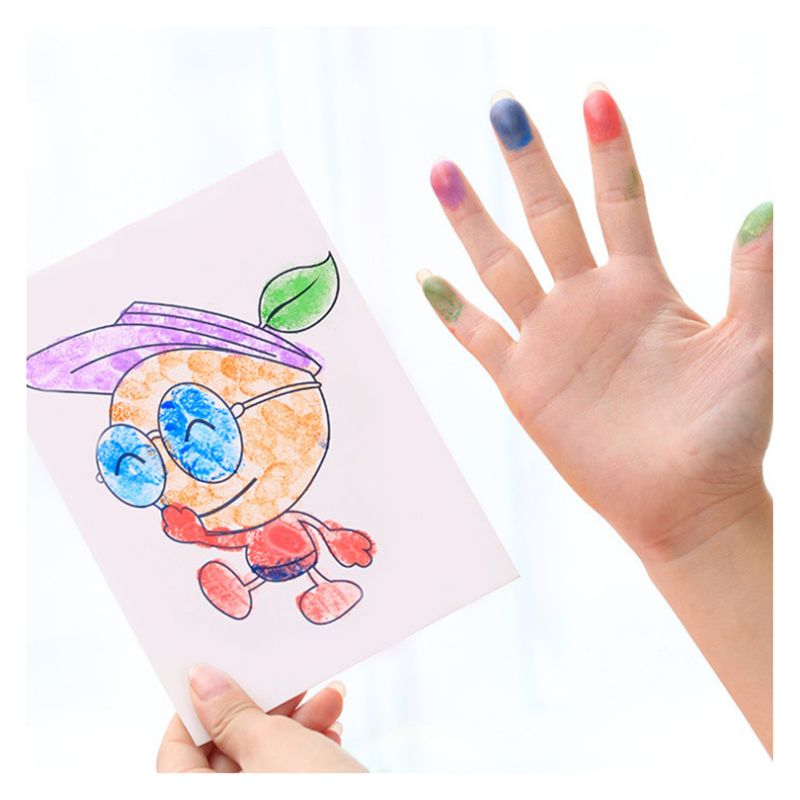 8PCS/set Finger Painting Card 6 Colors Ink Pad Stamp Cartoon Animals DIY Learning Education Drawing Toys For Children Kid
