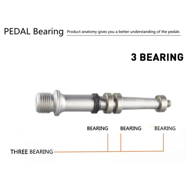 Bicycle Pedals Large Mountain Bike Pedals Aluminum Alloy 3 Bearing MTB Road Bike Pedals UltraLight Safe With Foot Nails