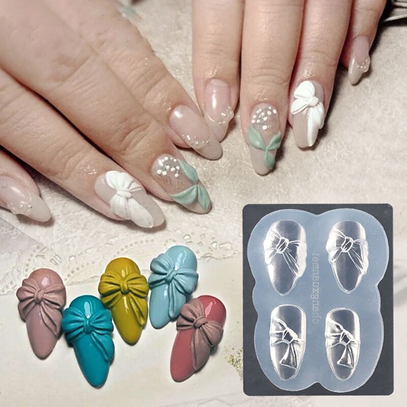 1pcs Silicone Nail Carving Mold 3D Mould Stamping Plate Nails Stencils DIY UV Gel Japanese Style Manicure Tools