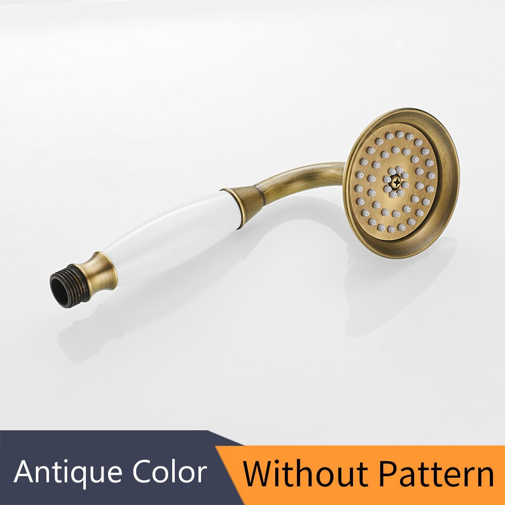 Douchekoppen Antiek Messing Badkamer Handdouche Sproeikop Met Luxe Keramiek Bad Ronde Regendouche Kraan HJ0527K: green