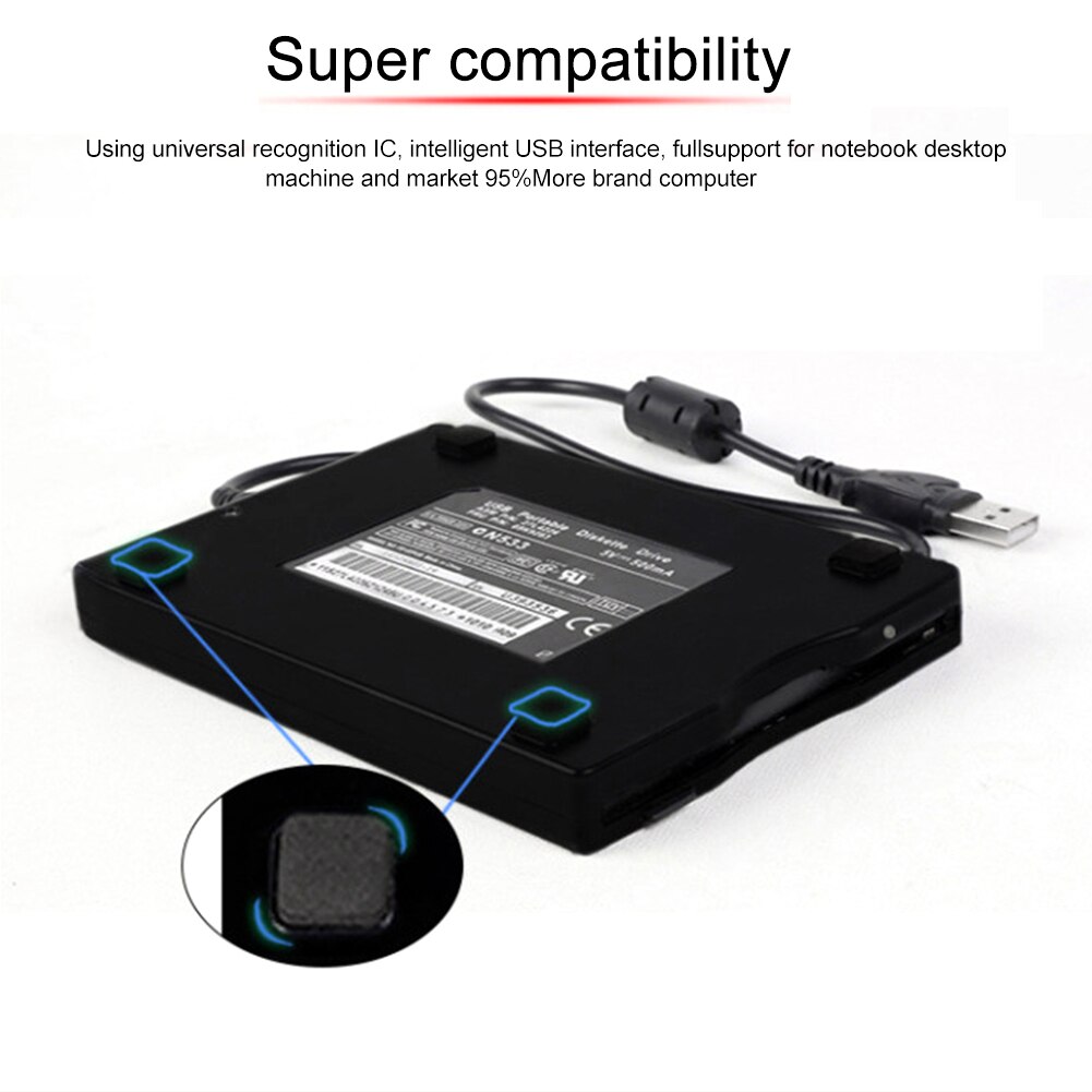 1.44M FDD Reader Floppy Drive External Disk Universal External Disk Plug And Play Computer Laptop External USB Floppy Drive