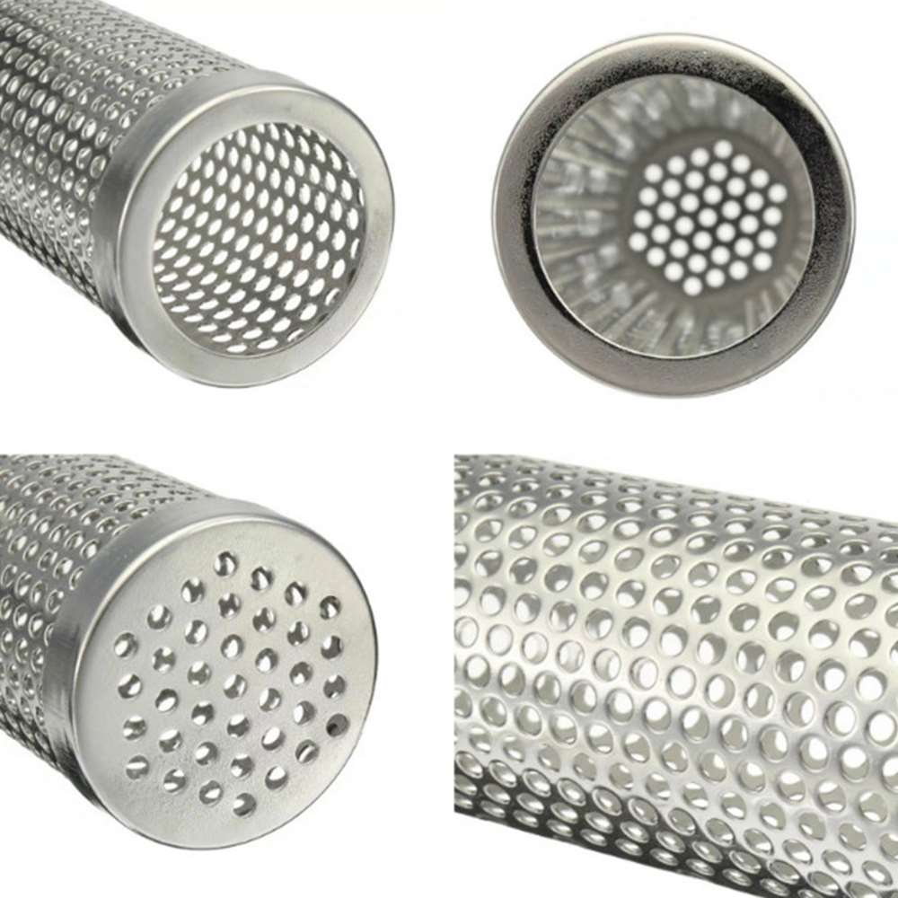 6inch Stainless Steel Pellet Smoker Tube Mesh Pipe Kitchen Outdoor Cooking BBQ Tools Accessories Round Smoke Generator Smoker