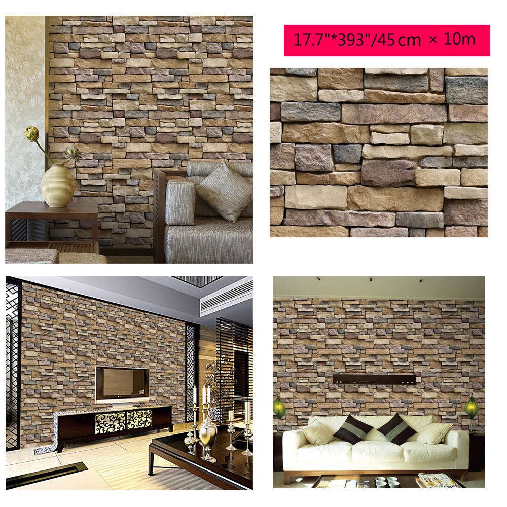 3D Wallpaper Brick PVC Waterproof Self Adhesive Brick Vinyl Self-adhesive For Bedroom Living Room Walls Home Decoration Sticker