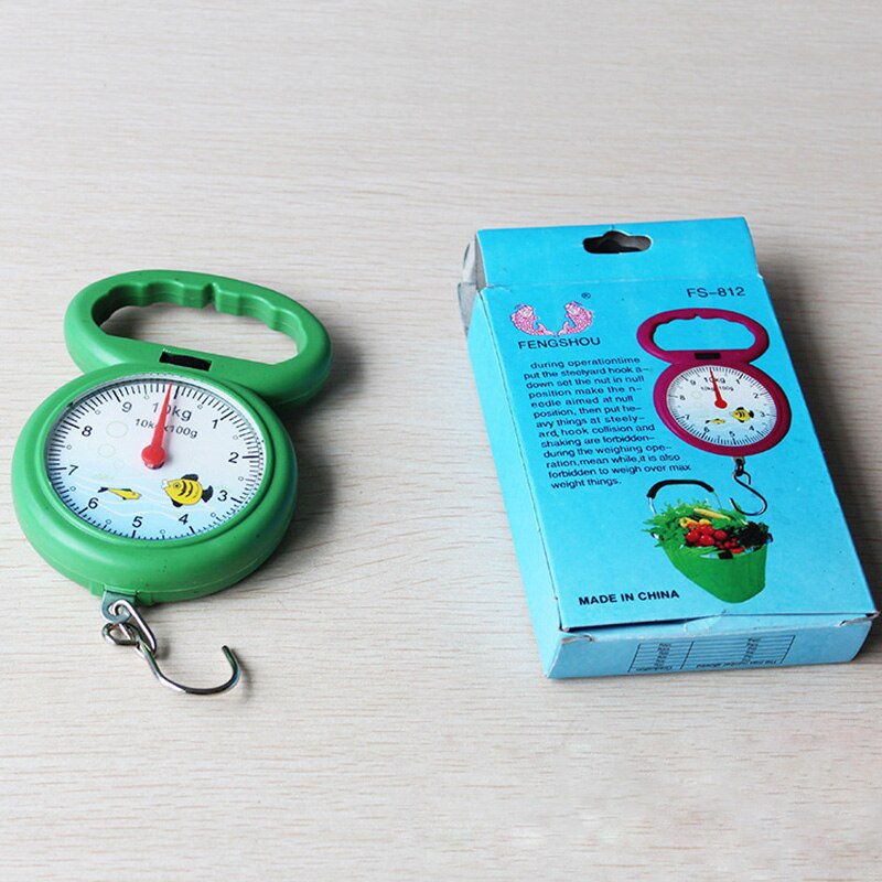 Mini 10kg Weighing Scales for Fishing Pocket Luggage Weight Scale Numeral Pointer Hook Hanging Scales Libra C1127 d