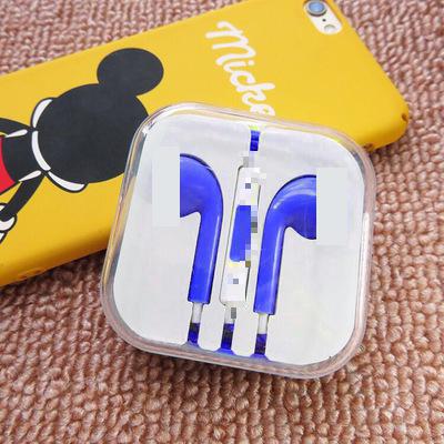 Auriculares estéreo de graves para teléfono móvil, auriculares coloridos de 3,5mm con micrófono, auriculares para juegos por cable para iphone 6 6S Plus 5S 5 SE: Azul