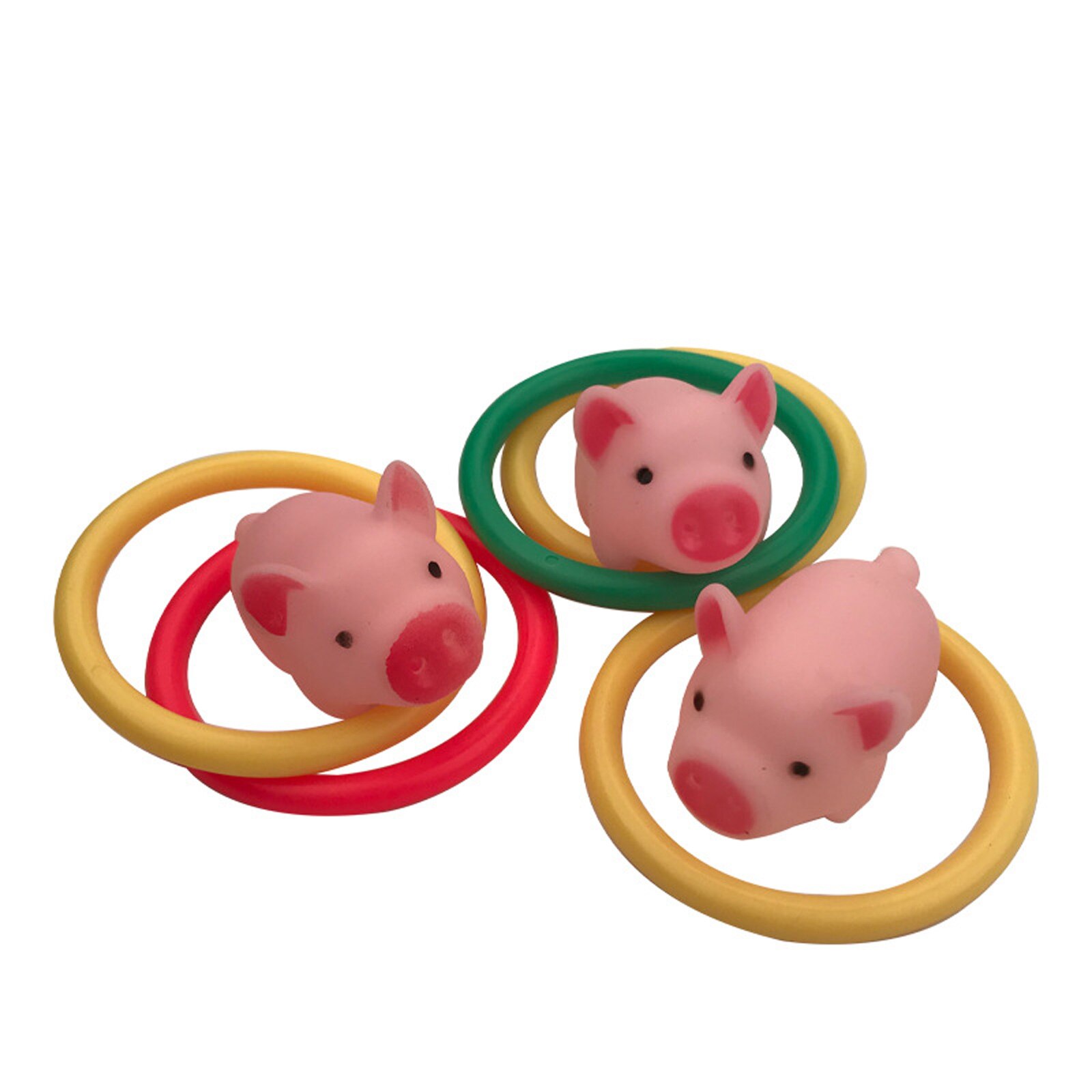 Children Ring Toss Game Set Adults Cute Pigs + Throwing Rings Parent-child Interactive Game Kit for Indoor Outdoor