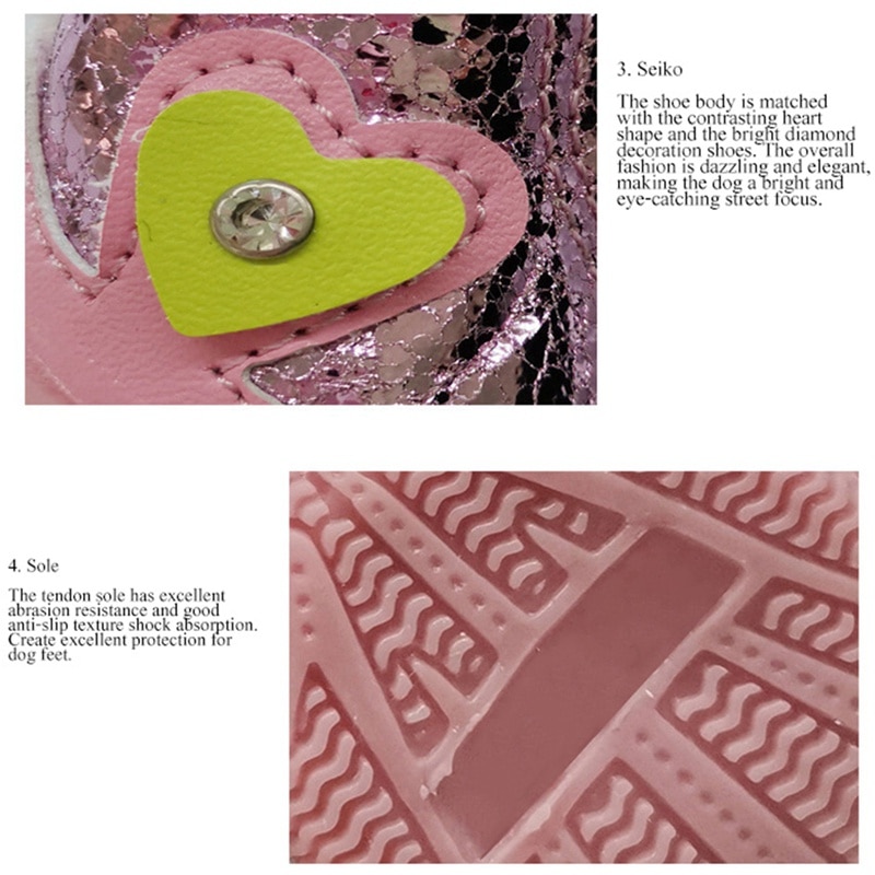 4pcs/set Pet Dog Shoes All Seasons Available Breathable Anti-slip Reflective Pet Dog Boots Pavement Paw Protector Shoes