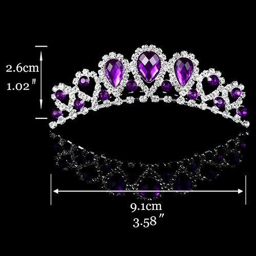 Couronne de princesse de reine pour femmes et filles, coiffure verte, rouge, cristal or, grand diadème, accessoires de coiffure de mariée, mariage: 13