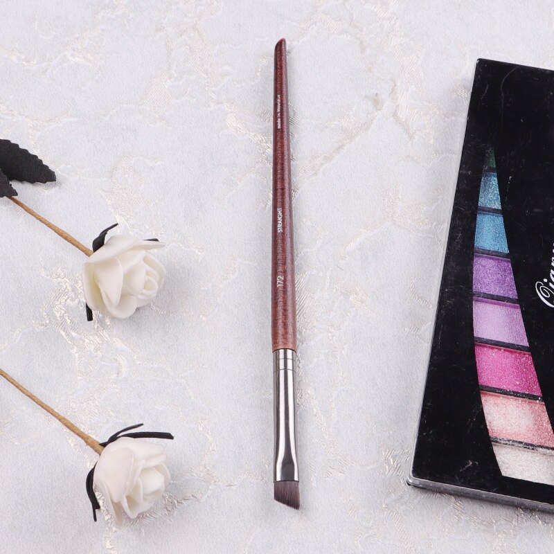#172 Schuine Wenkbrauw Borstel Natuurlijke Hout Synthetisch Haar Eyeliner Oogschaduw Make-Up Borstel