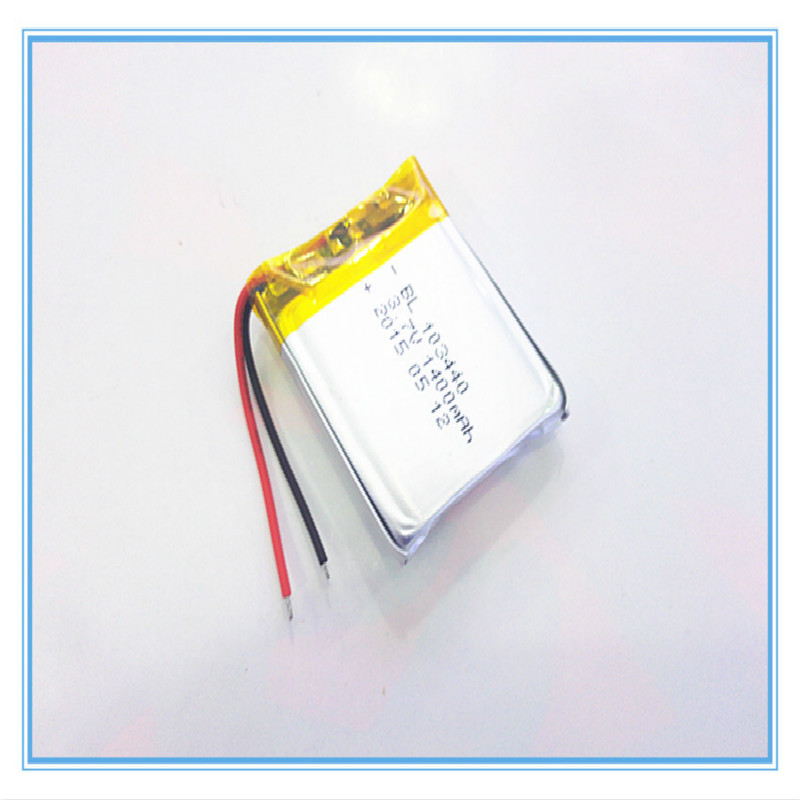 3,7 V 103440 lithium-ion-polymeerbatterij 1400 mAh voertuig reizende datarecorder LED-luidsprekers speelgoed