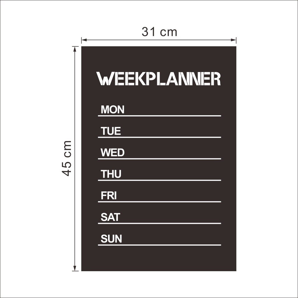 31*45cm PVC Week Planner Office Blackboard Chalkboard Black Chalk Board Sticker