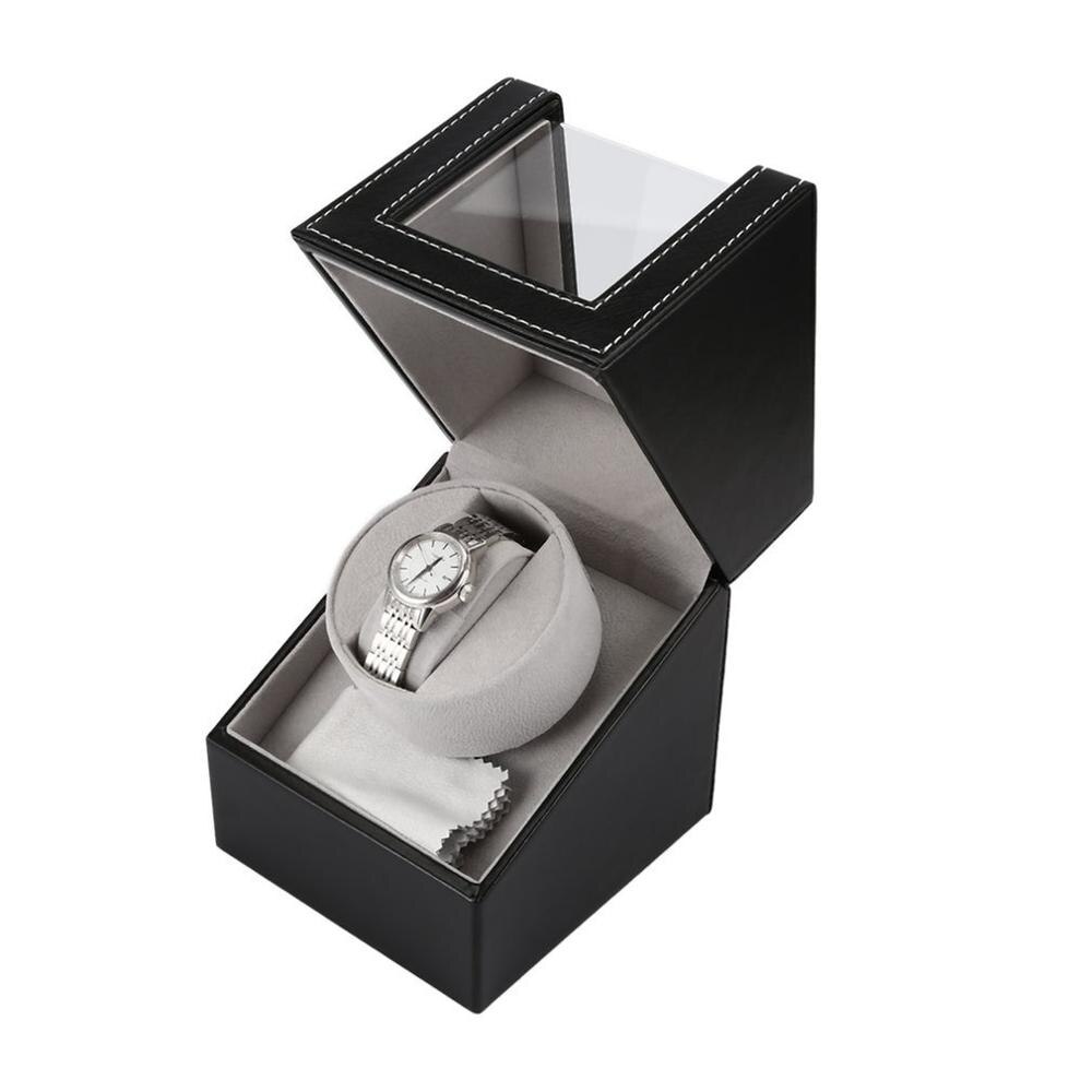 Agitador de reloj con Motor de alta clase con enchufe europeo/US/AU/UK, caso devanadera, soporte de exhibición, mecánico automático, negro, marrón, joyería sinuosa