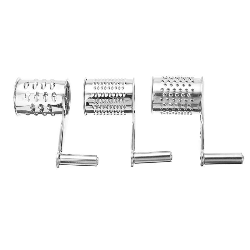 Handmatige roterende kaasboterrasp voor groente, gemberrasp, snijder van roestvrij staal met 3 trommels, keukengadget