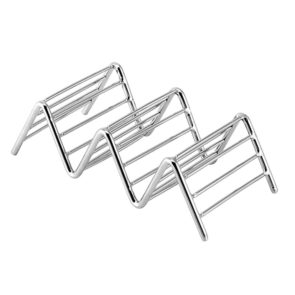 Wave Shape Hard Rack Stand Stainless Steel Taco Stand Mexican Pancake Taco Holder Rack Shelf Practical Kitchen Household Tools: 2 grid