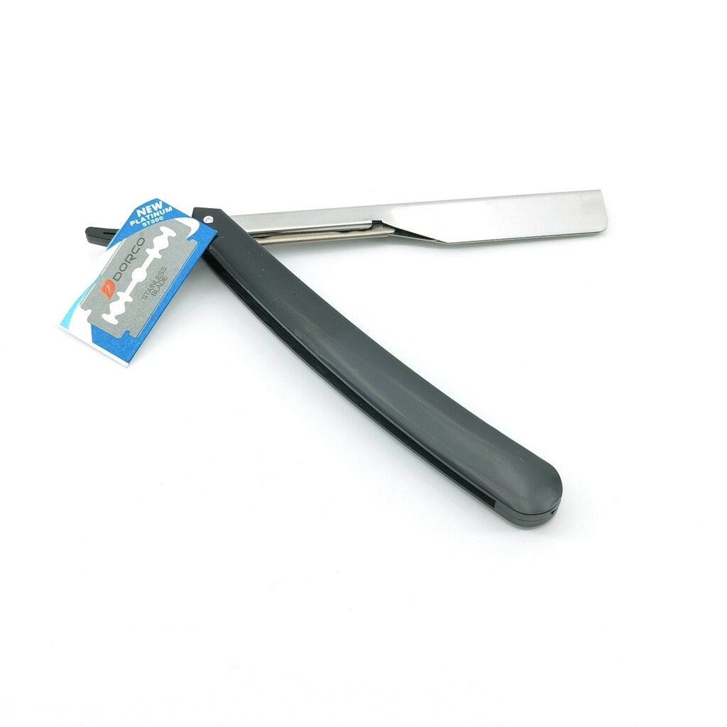 Stainless Steel Straight Edge Razor Barber Manual Beard Shaver Folding Shaving Razor Barber Shaver Tool with one Blade