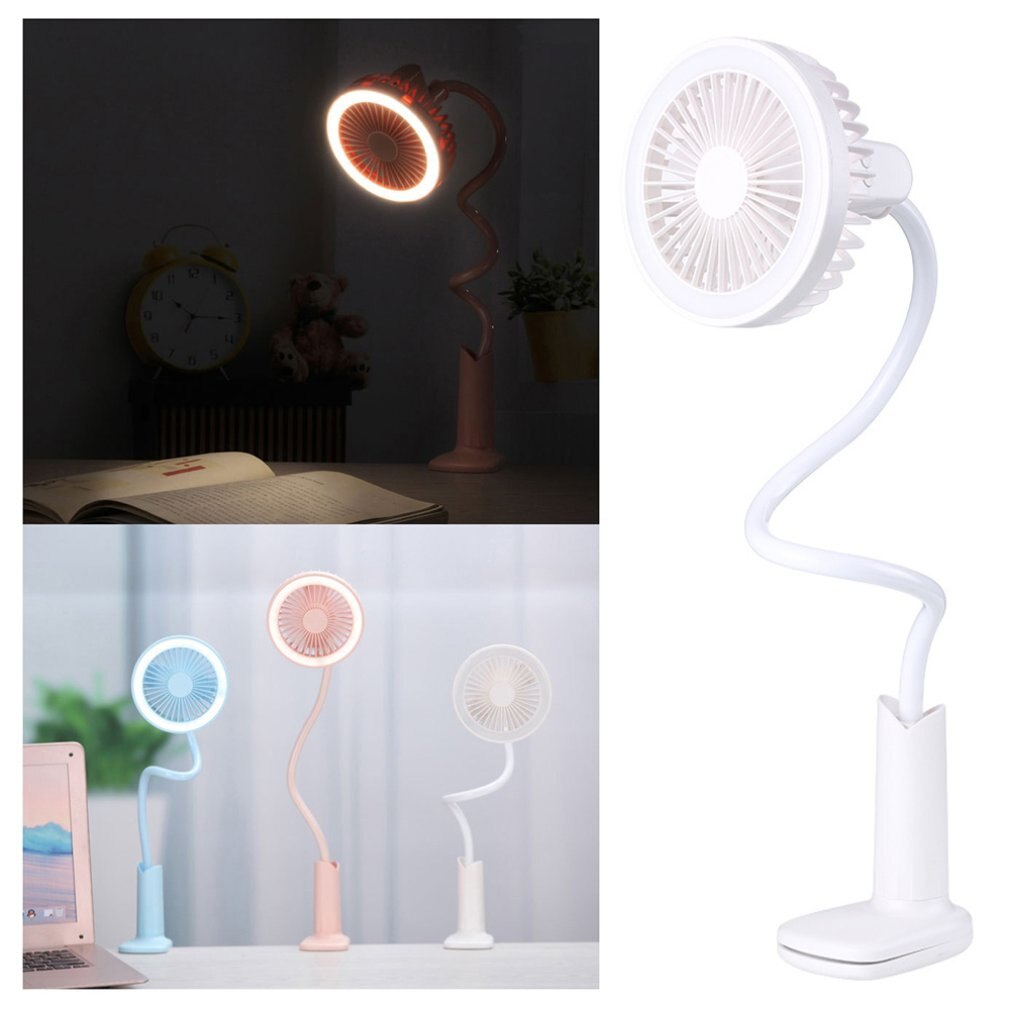 Portable USB Fan flexible with LED light Adjustable Cooler Mini Fan Handy Small Desktop USB Cooling Fan