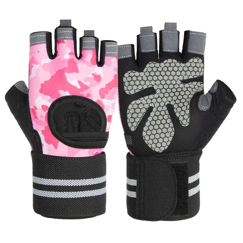 Gewichtheber-Handschuhe für Herren und Damen, Trainingshandschuh, Langhantel, Fitnessstudio, Fitness-Handschuhe mit Handgelenkstütze für Crossfit-Ausbildung, Übungsschutz: Freier Raum / L