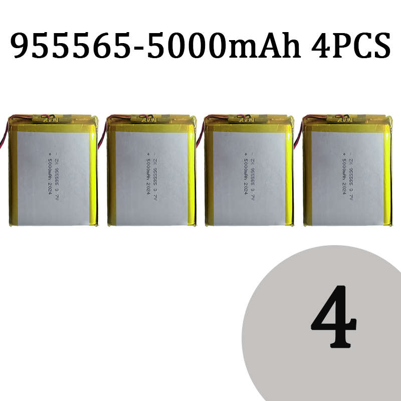 955465 955565 Batteria ricaricabile ai polimeri di litio Li-Po da 3,7 V 5000 mAh per scaldamani potenza Banca per tavoletta Spina PH 2,0 mm a 2 spillo: Viola