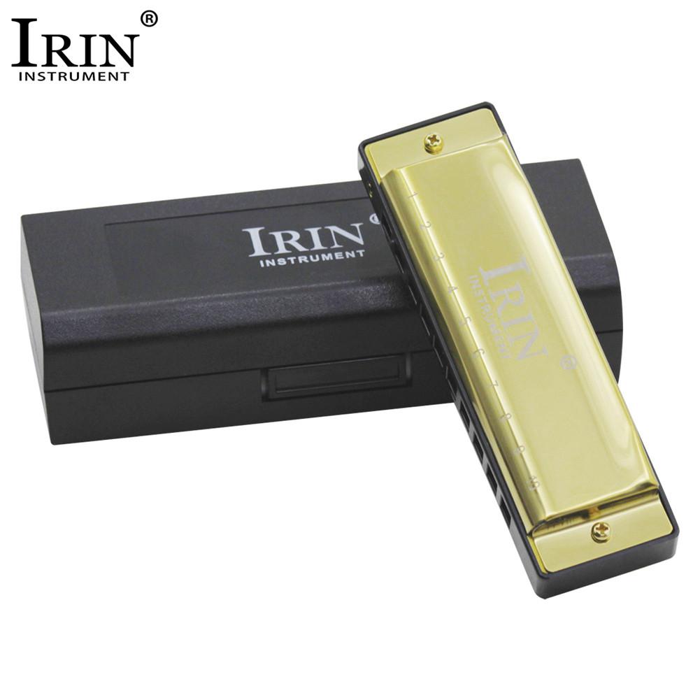 IRIN Harmonica Diatonische 10 Gaten 20 Tone G Key Mondharmonica Swan Mini Harmonica Harp Metalen Dubbele Rij Voor Rock jazz Blues: Gold