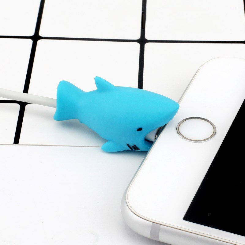 1pc Cute Animal Bite USB Cable Protector Desktop Organizer Kawaii Stationery Home Office Supplies Desk Accessories