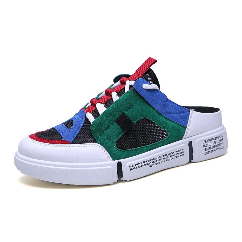 Heren casual schoenen schoenen schokbestendig vetersluiting ademend heren sneakers hoogte verhogen ademend casual mesh half drag: Groente / 8.5