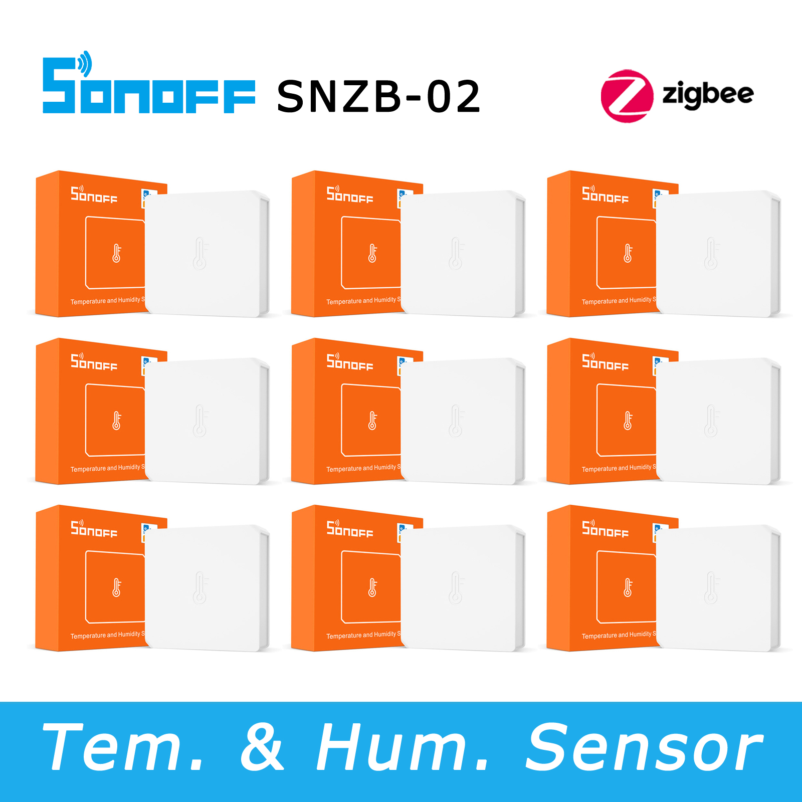 SONOFF SNZB 02 Zigbee Temperature Humidify Sensor Monitor, Work with SONOFF Zigbee Bridge, Home Assistant Via Zigbee2mqtt