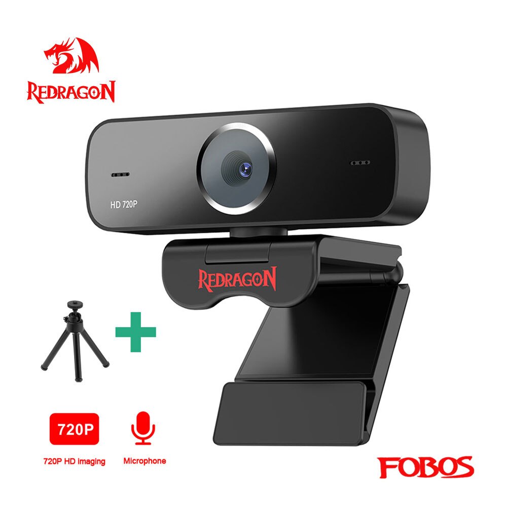 REDRAGON GW600 Fobos USB HD Webcam microfono incorporato Smart 1280X720P 30fps Web Cam Camera per laptop Desktop gioco per PC