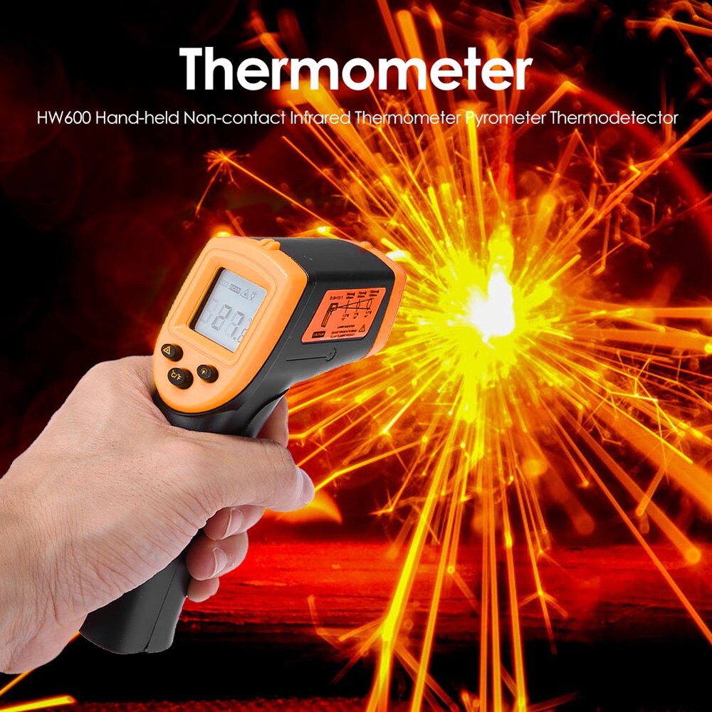 Kitchen Industrial Temperature Sensor -50~600°C Infrared Thermometer LCD Digital termometro Thermal imager No Battery