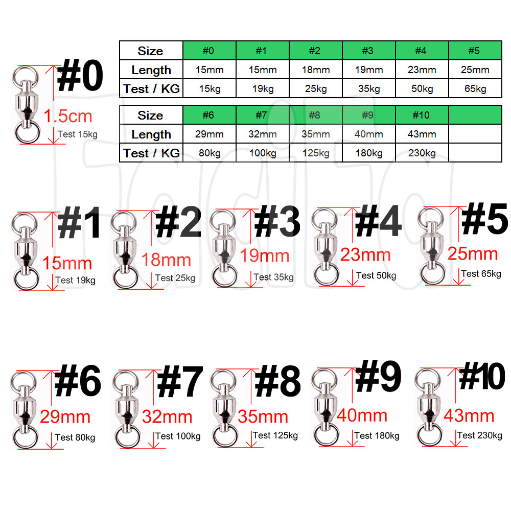 10 sztuk Heavy Duty łożyska obrotowe złącze wędkarskie ze stali nierdzewnej kulka stalowa połączenie obrotowe stałe pierścień akcesoria hak
