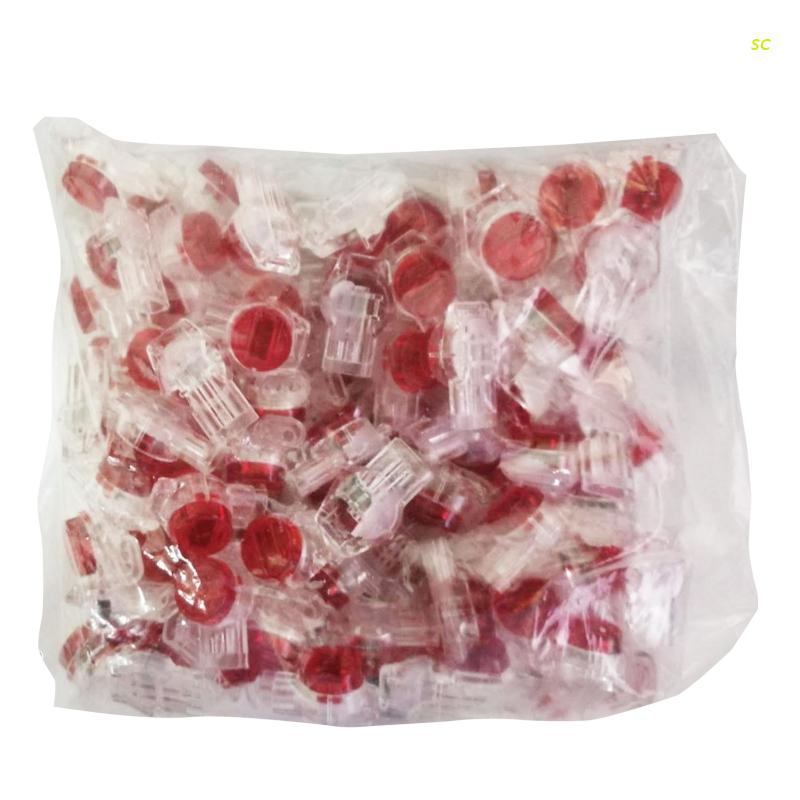100PCS Waterproof Telephone Line Connector, Data Phone Wire Butt Splice Ports .