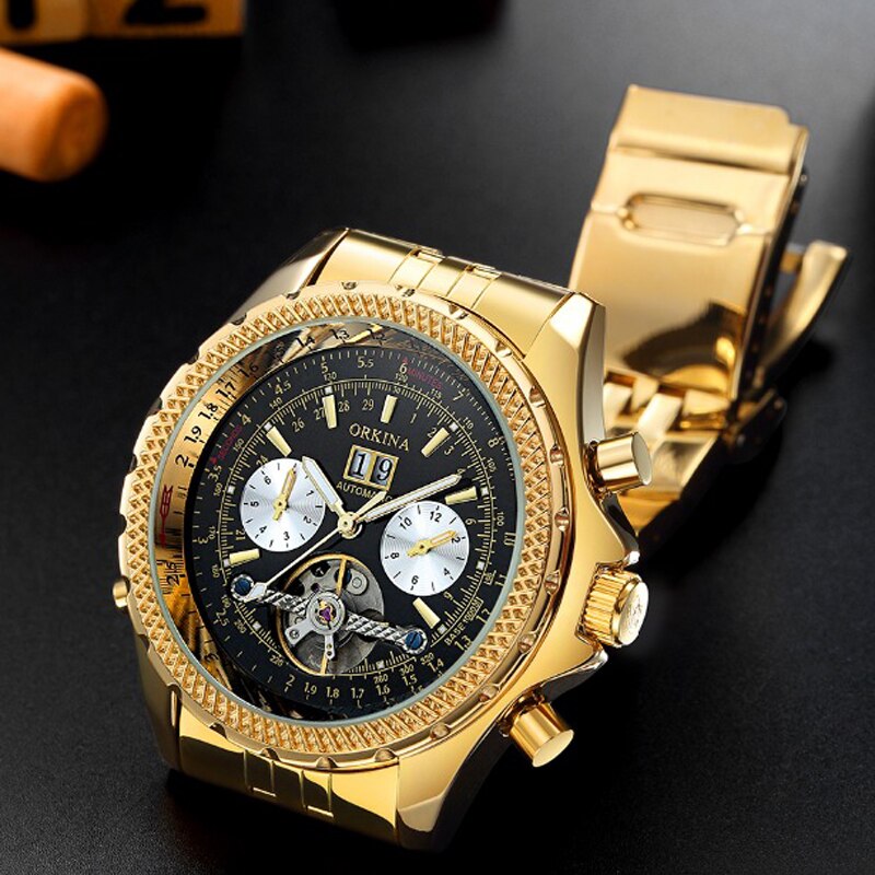 Tourbillon Automatische Mechanische Horloges Mannen Horloge Luxe Top Brand Skeleton Roestvrij Stalen Band Relogio Masculino