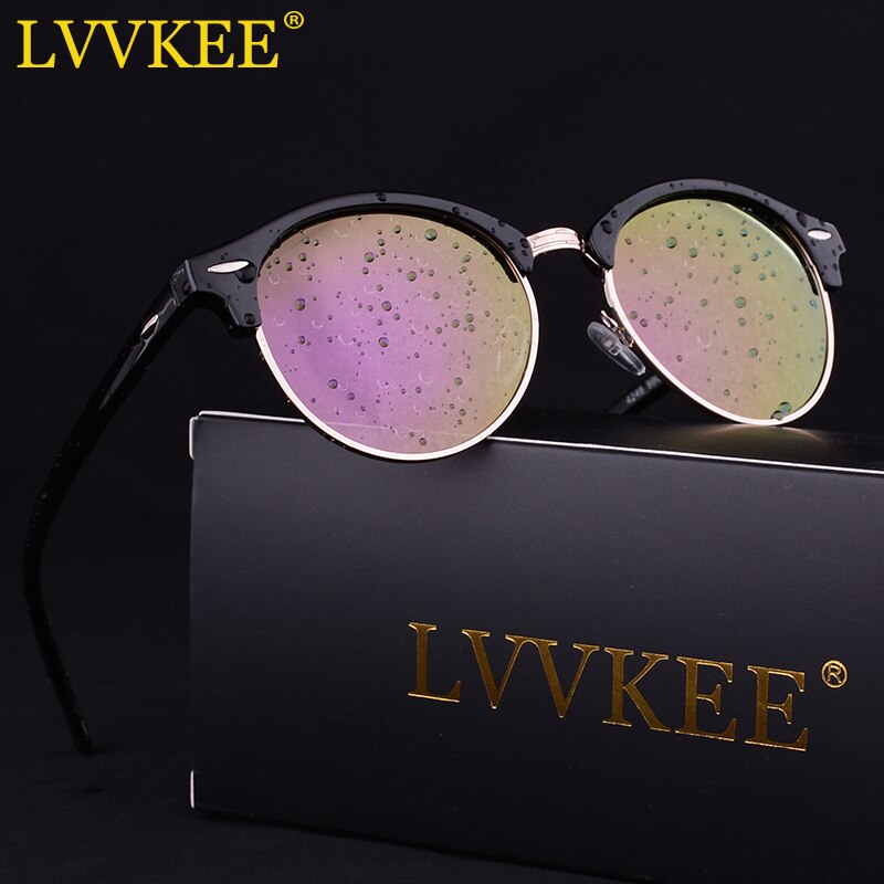 Klassieke Mode half-frame Zonnebril Mannen Vrouwen Zonnebril Voor Mannelijke Dames UV400 Spiegel Kleurrijke Lens Zonnebril