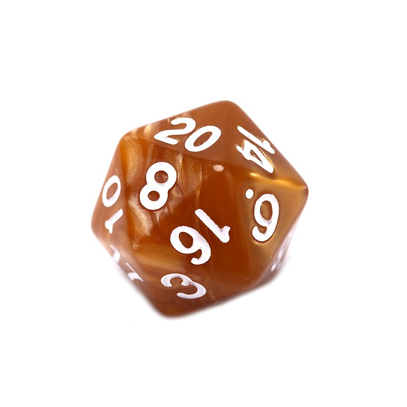 1PC Duurzaam Pearlized D20 Dobbelstenen Acryl 20 Zijdige Dobbelstenen voor Board Game: WY