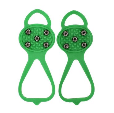 Universal Anti-Slip Gripper Spikes Crampons Grippers Over Shoe Durable Cleats Elasticity Perfect for Winter Sports Equipment: Green / M(35-41)