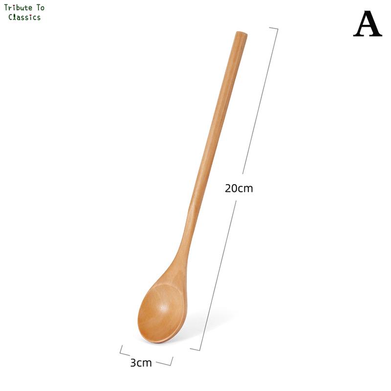Kleine 1Pc Holz Tee Löffel Lange Kaffee Löffel Teelöffel Holz Honig Nachtisch Löffel Kaffee Trinken Rührer Teelöffel Geschirr: Braun