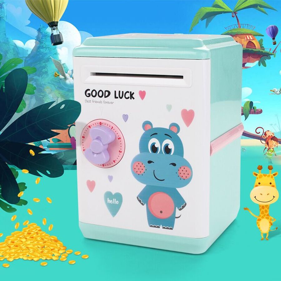 Elektronische Atm Spaarpot Voor Kid Cash Box Secret Spaarvarken Tirelire Electronique Mini Atm Voor Kids Atm Machine Cartoon HH50QG