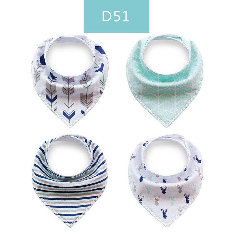 Gelukkig Fluit 4 Stuks Veel Baby Kids 100% Katoen Bandana Slabbetjes Feeding Speeksel Handdoek Dribble Driehoek Set: D51